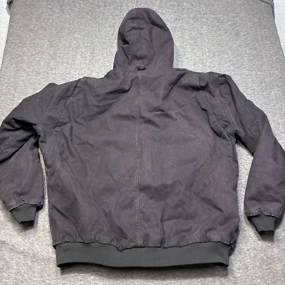 Vintage Blue Mountain Jacket Men's 2XL Tall Black Canvas Quilt Lined‎ Workwear